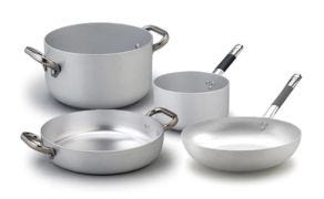 Aluminum pot sets for induction