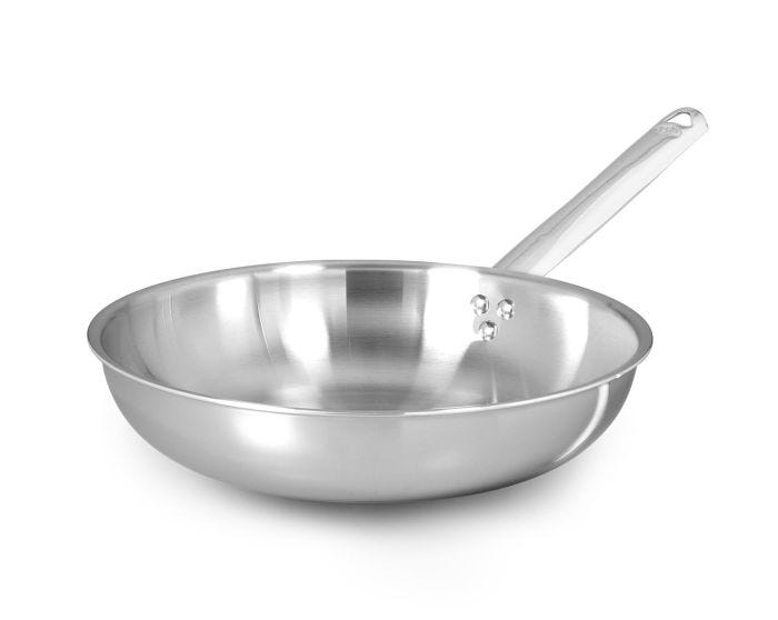 Padella Svasata Alta in alu-inox per induzione, un manico, diam. 24cm