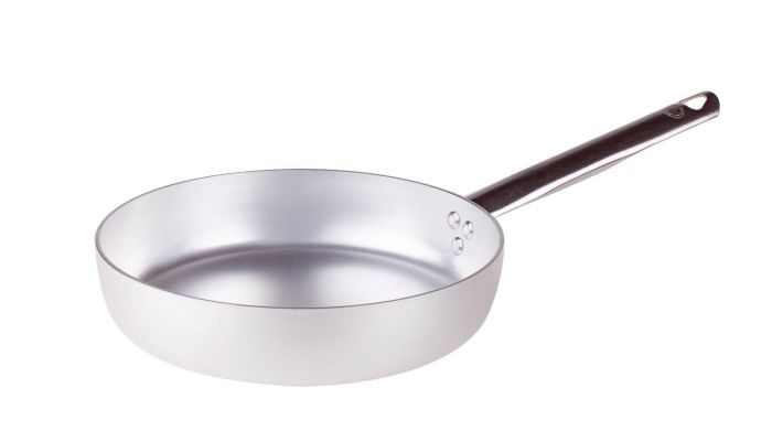 Straight frying pan in aluminum 3mm with one handle, diam. 60cm