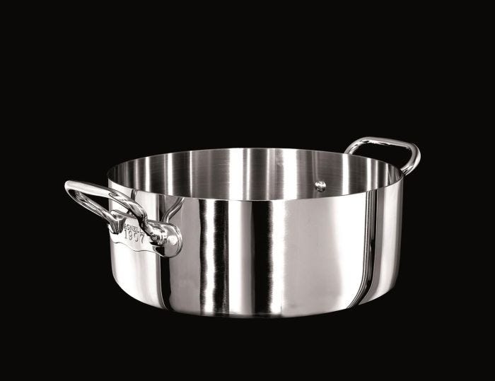 Casseruola Bassa Alu-inox 1907 per induzione con due maniglie, diam. 40cm