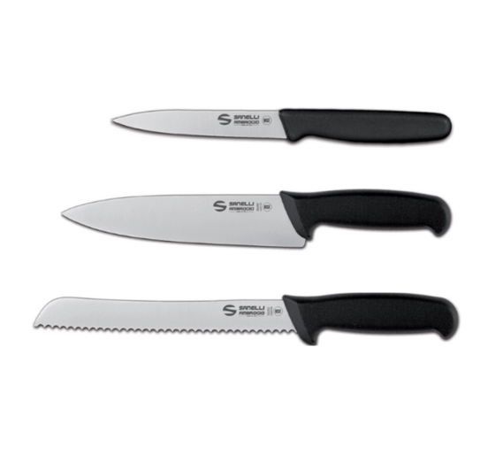 Set di coltelli da cucina Sanelli Ambrogio linea Supra, 6 pezzi +  Affilacoltelli in Omaggio