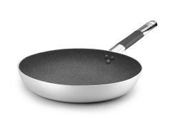 Pentole Agnelli Iron Black Steel Frying Pan with Iron Handle, Diameter 24  cm.