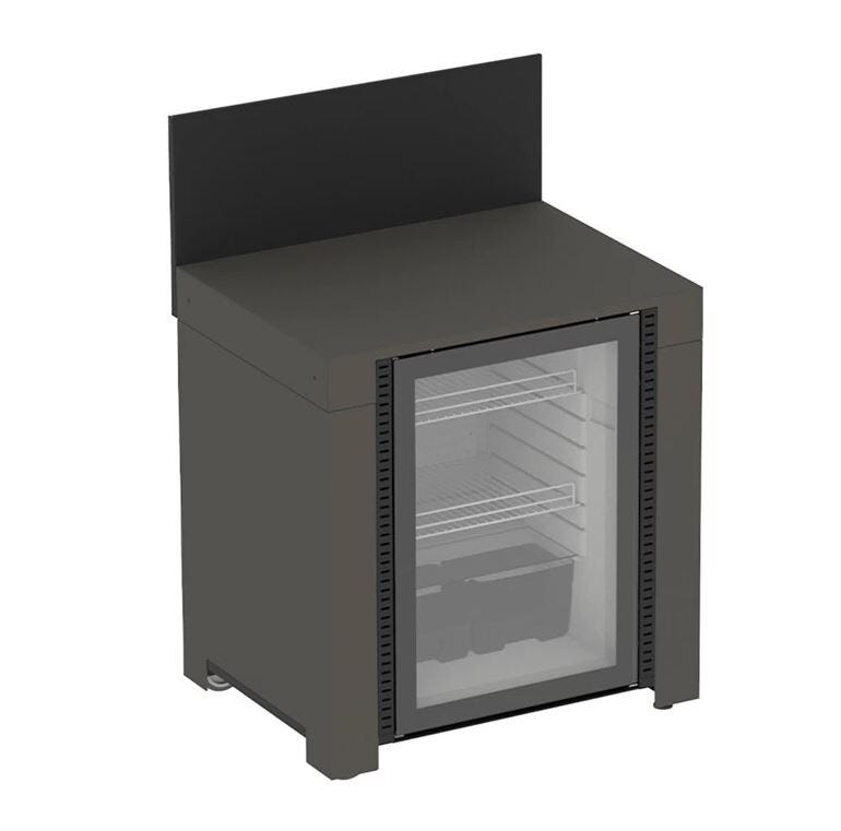 Enò dark gray steel fridge module