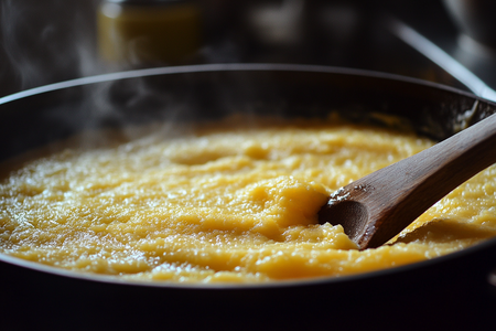 polentiera per induzione con polenta in cottura